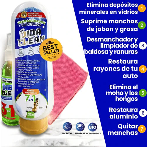 ✨ DIDA CLEAN – Desmanchador de Vidrios con Efecto Diamante 💎 | Brillo Impecable al Instante